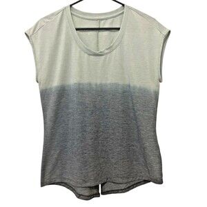 KUHL Isla Cap Sleeve Top Green Gray Ombre Dip-Dyed UPF 50+ Outdoor Hiking Size S